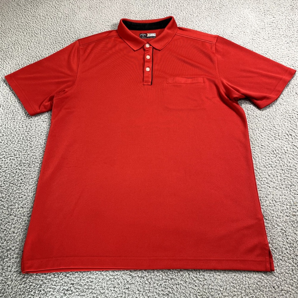 Callaway Polo Shirt Adult XL Red Opti-Dri Lightweight Golfer Golf Rugby Men